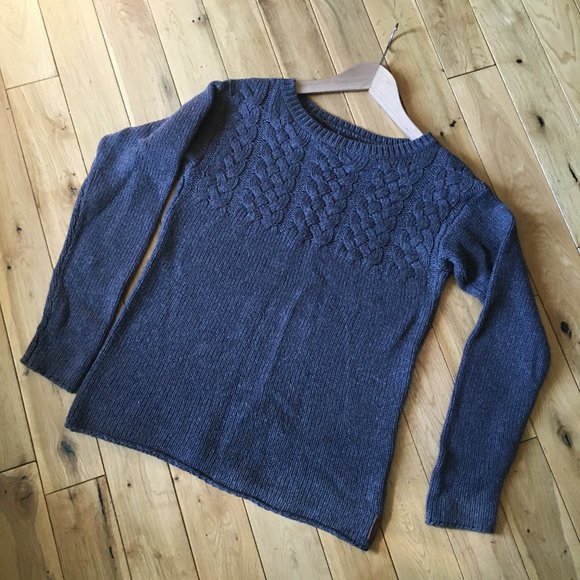 Roots Grey Cable Knit Wool Blend Sweater - Picture 4 of 8